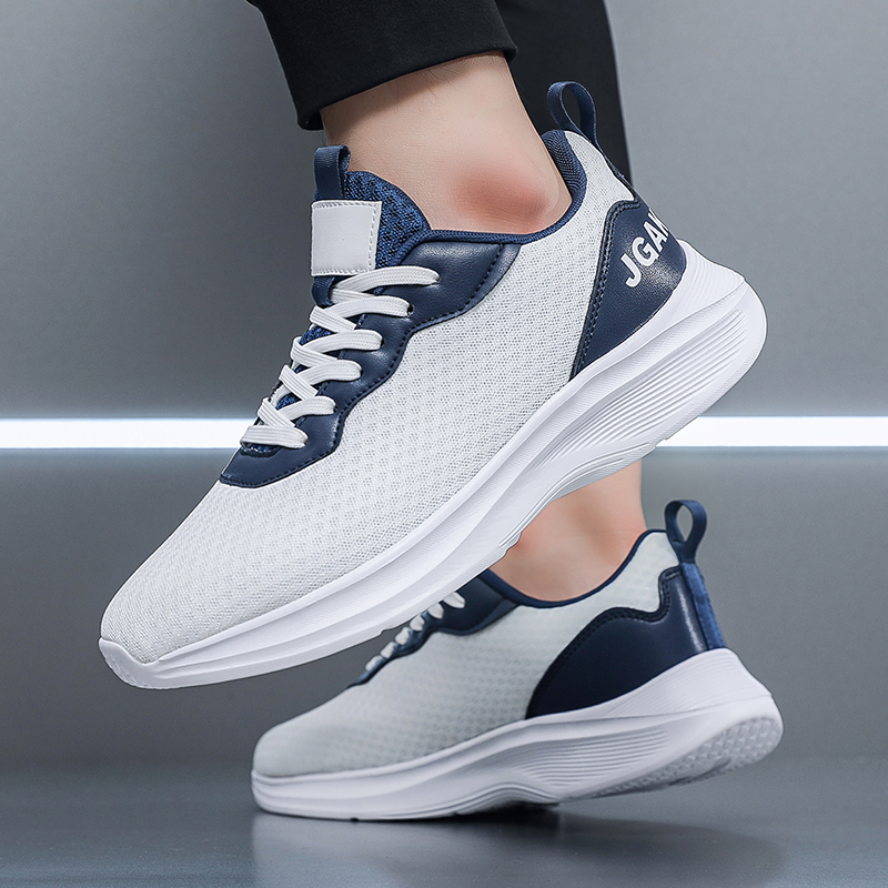 Men Shoes Eu To Us - Ultra Light Mesh White Sneakers for