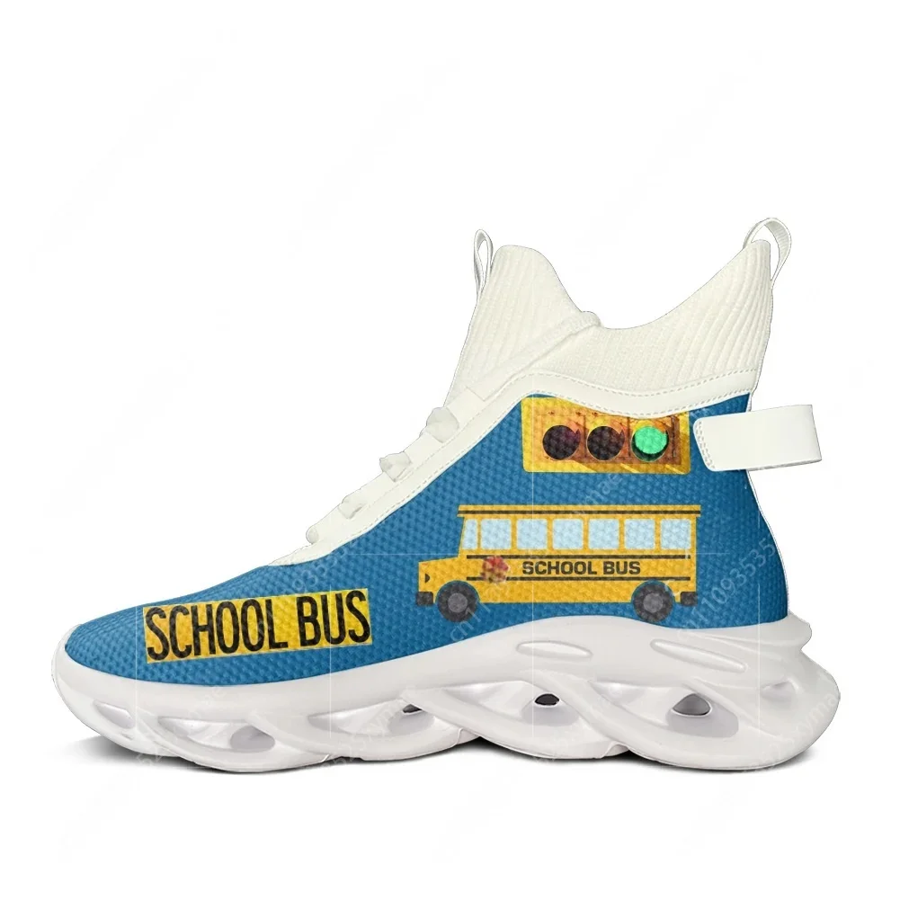 Men Shoes Yellow - Yellow School Bus Printed High Top