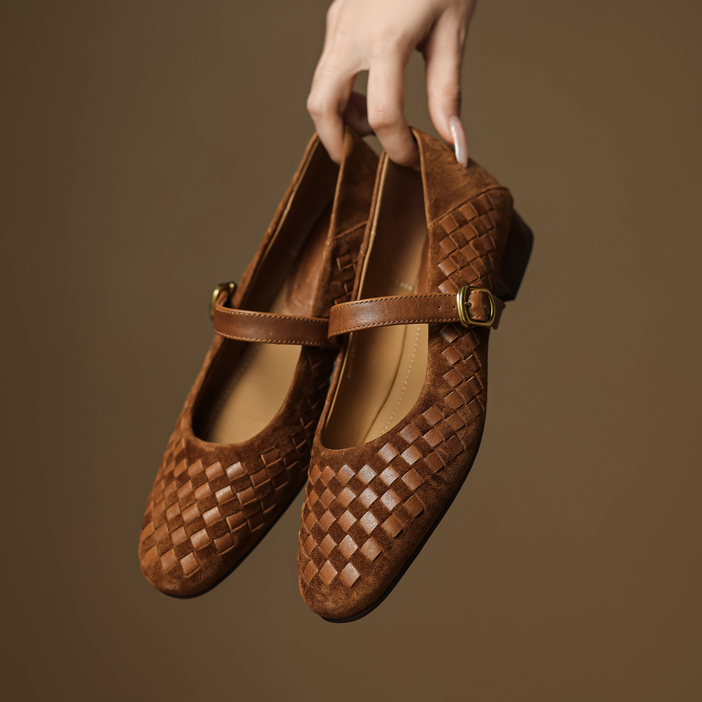 Men'S Shoes Loafers Casual - Handmade Genuine Woven Texture Low heels