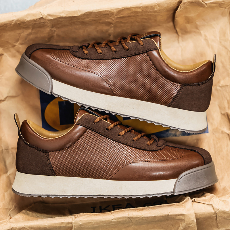 Retro Fashion Brown Men's Low  - مراجعة Men Shoes Clearance وسعره