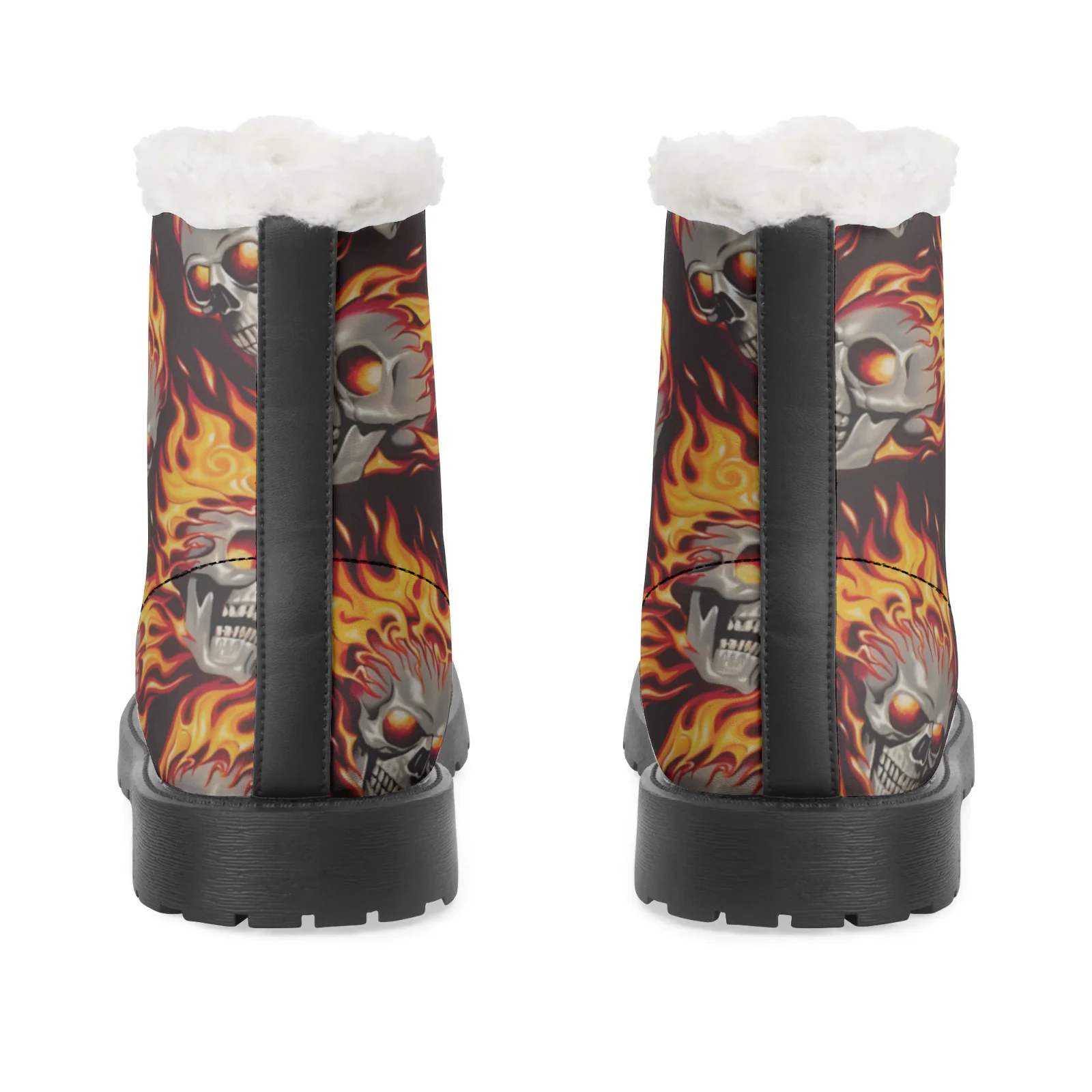 Fire Skull Patterns Snow Boots - مراجعة Men Shoes Eu To Us وسعره