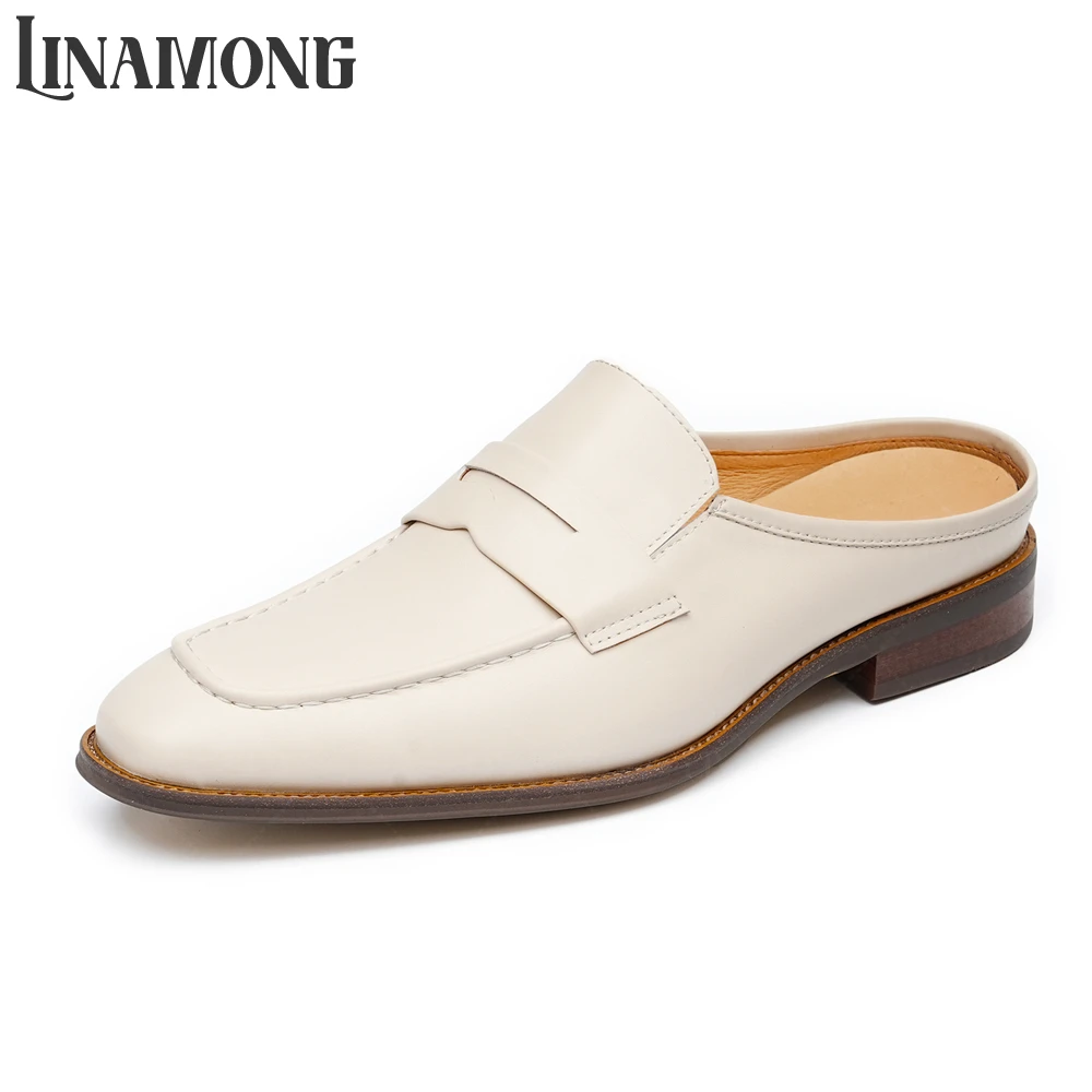 Beige Leather Loafer Slippers  - مراجعة Men Shoes Elegant وسعره