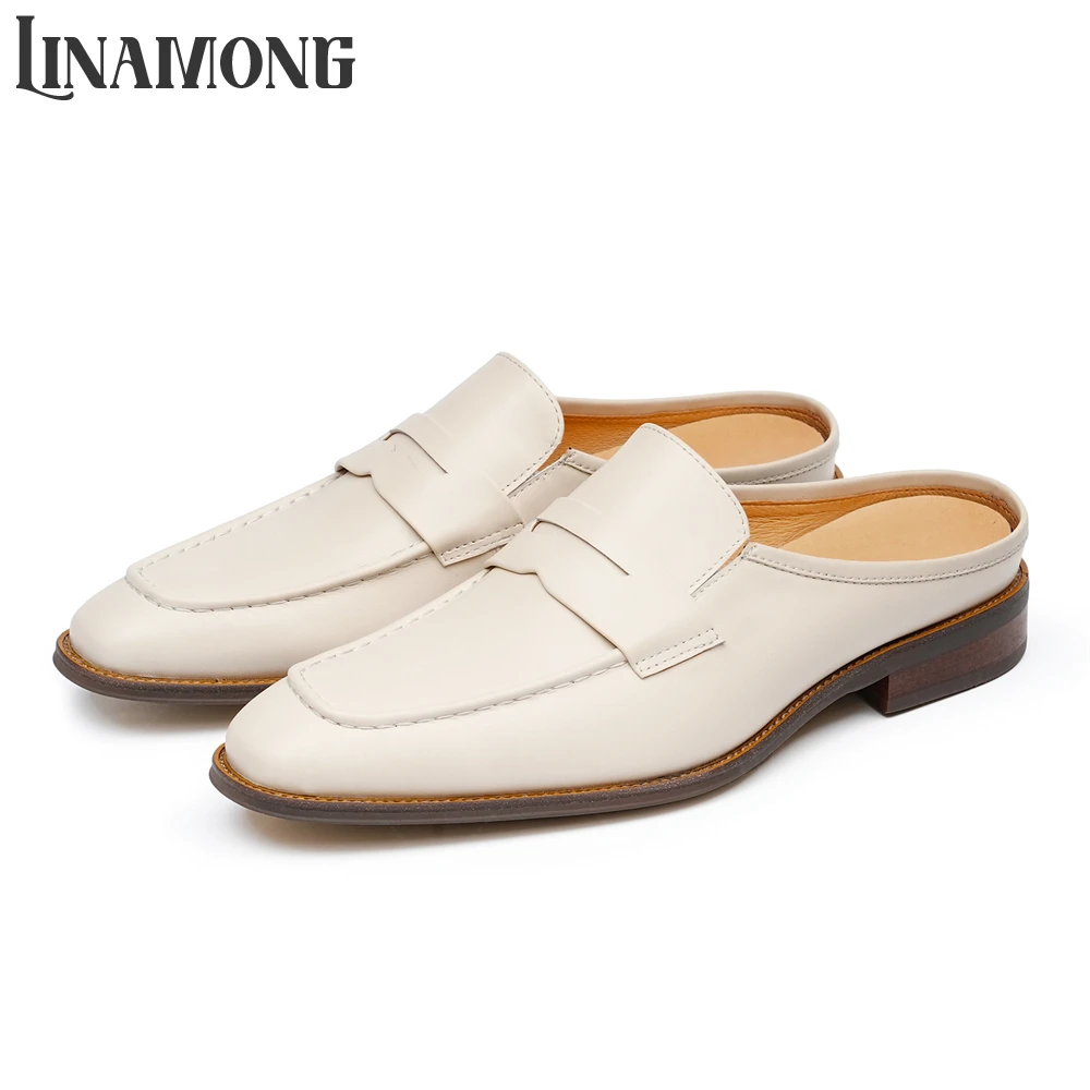 Beige Leather Loafer Slippers  - مراجعة Men Shoes Elegant وسعره