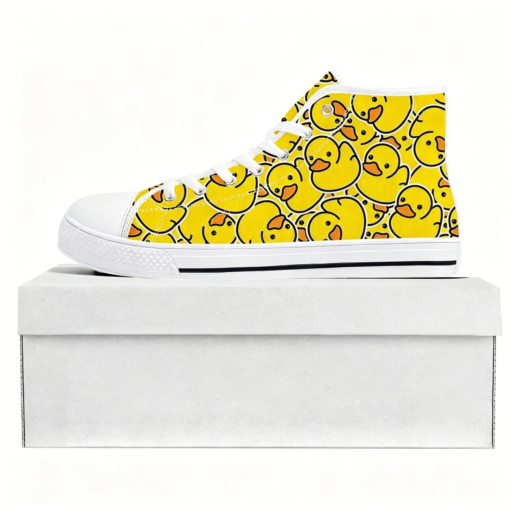 Yellow Duck Printed High Top H - مراجعة Men Shoes Yellow وسعره