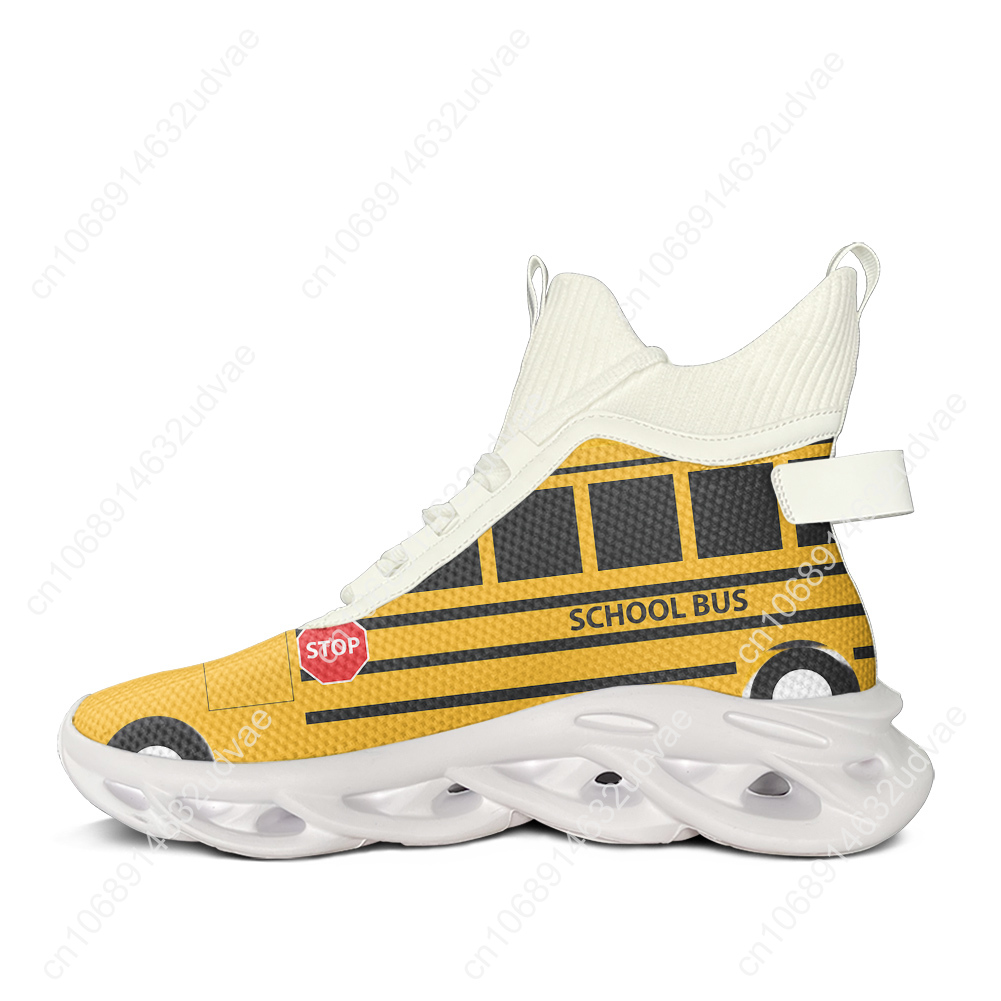 Yellow School Bus Printed High - مراجعة Men Shoes Yellow وسعره