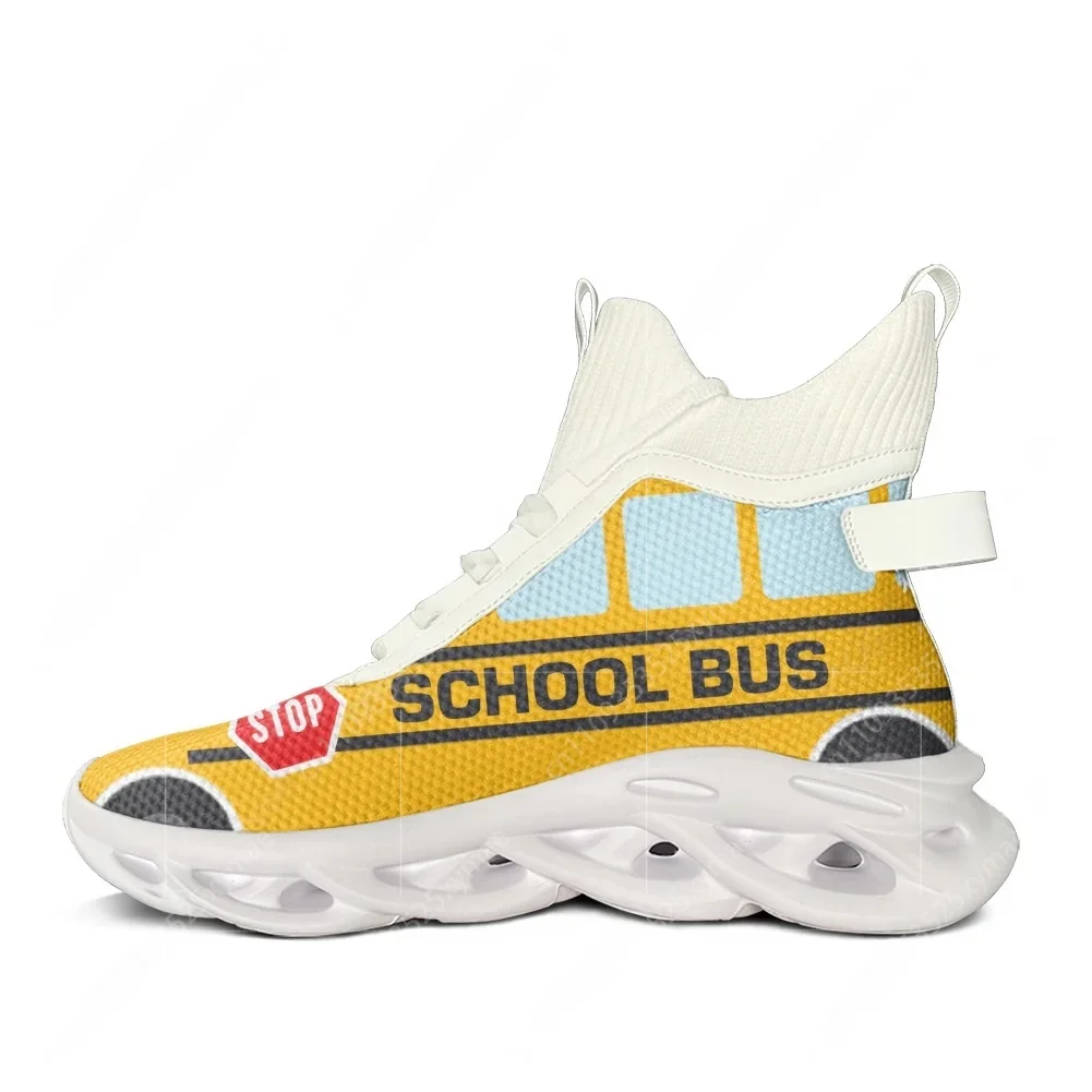Yellow School Bus Printed High - مراجعة Men Shoes Yellow وسعره