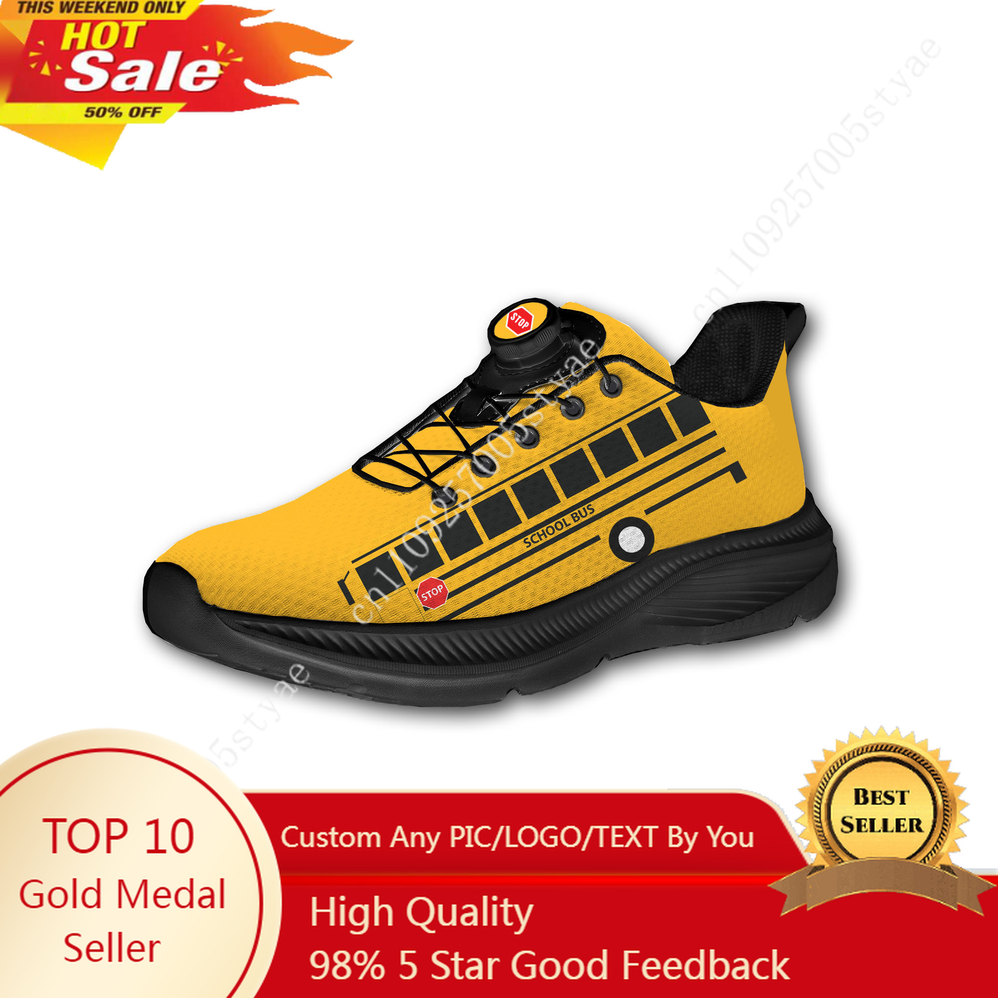 Yellow School Bus Printed Mens - مراجعة Men Shoes Yellow وسعره