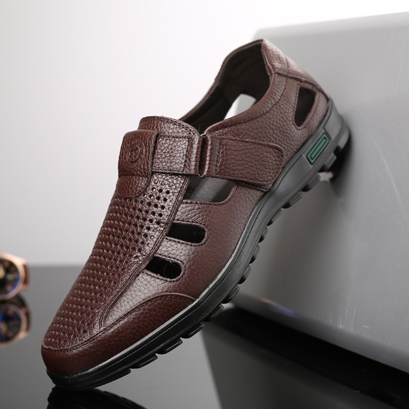 Men's Genuine Leather Sandals  - مراجعة Men Shoes Eu To Us وسعره