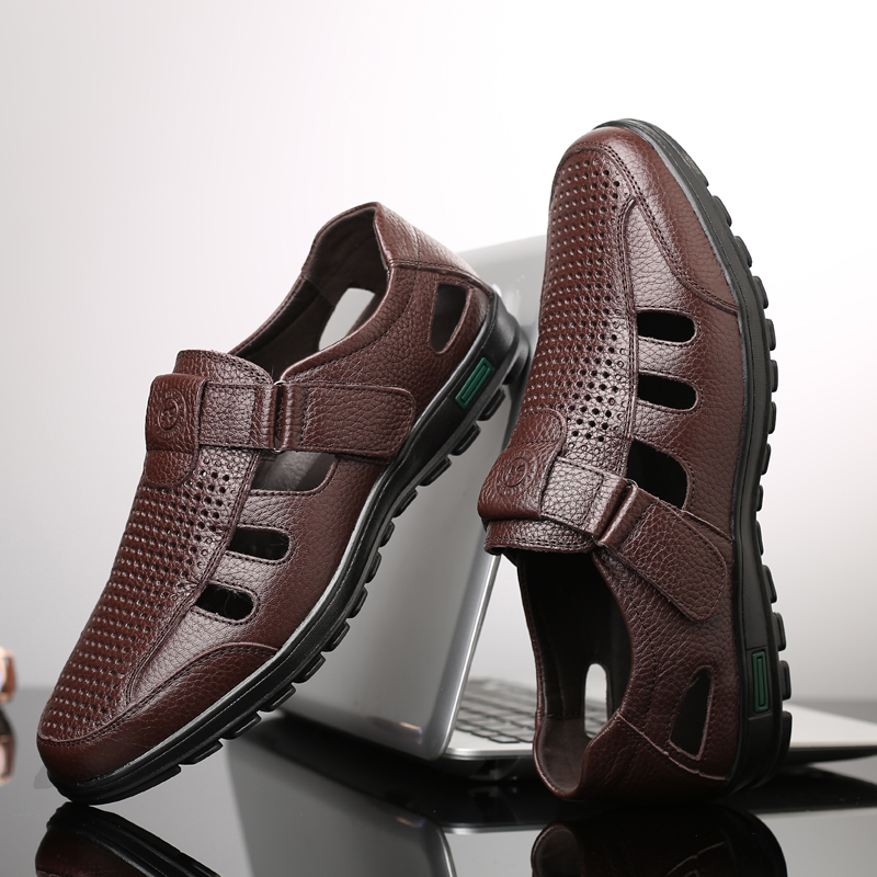 Men's Genuine Leather Sandals  - مراجعة Men Shoes Eu To Us وسعره