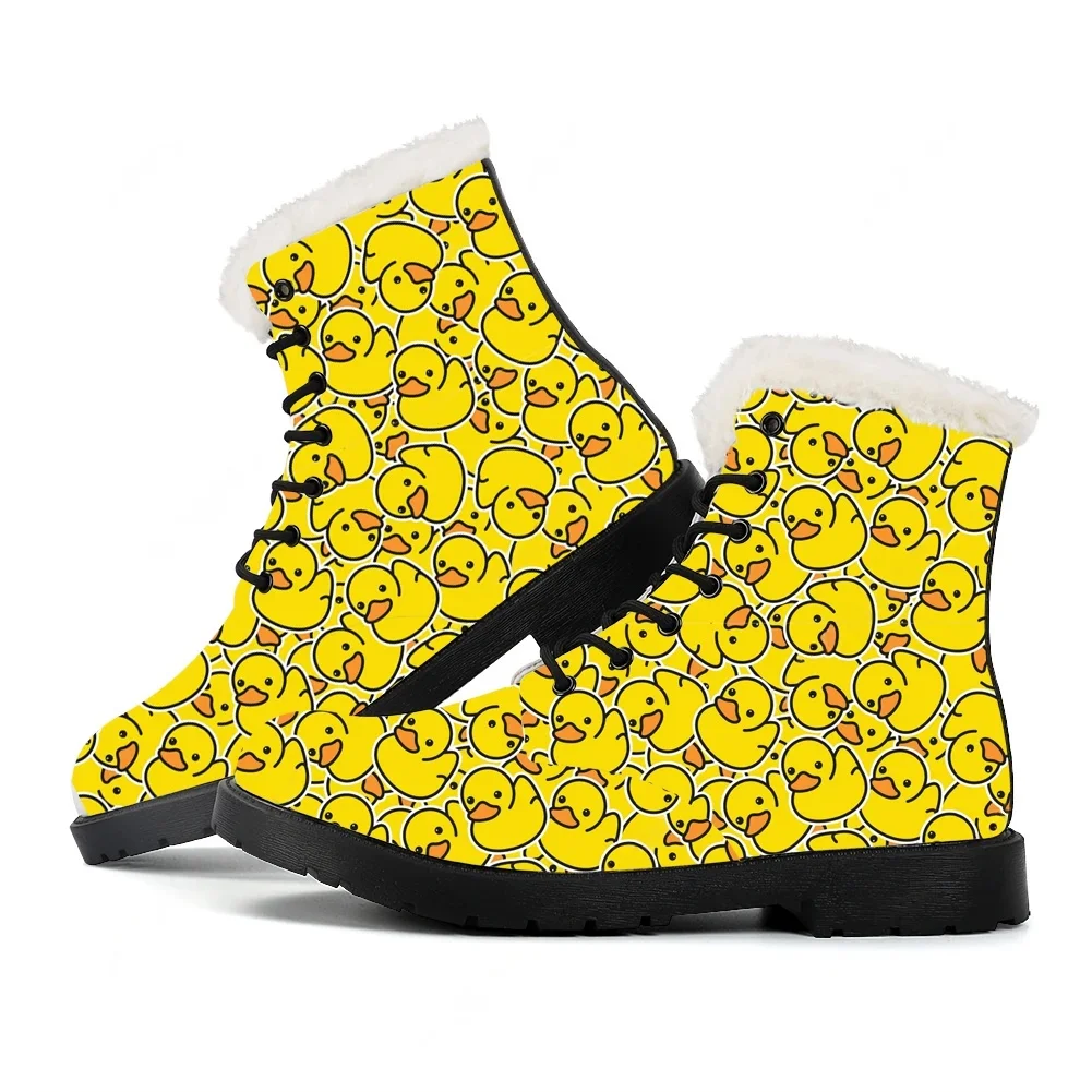 Yellow Duck Printed Plush Boot - مراجعة Men Shoes Yellow وسعره