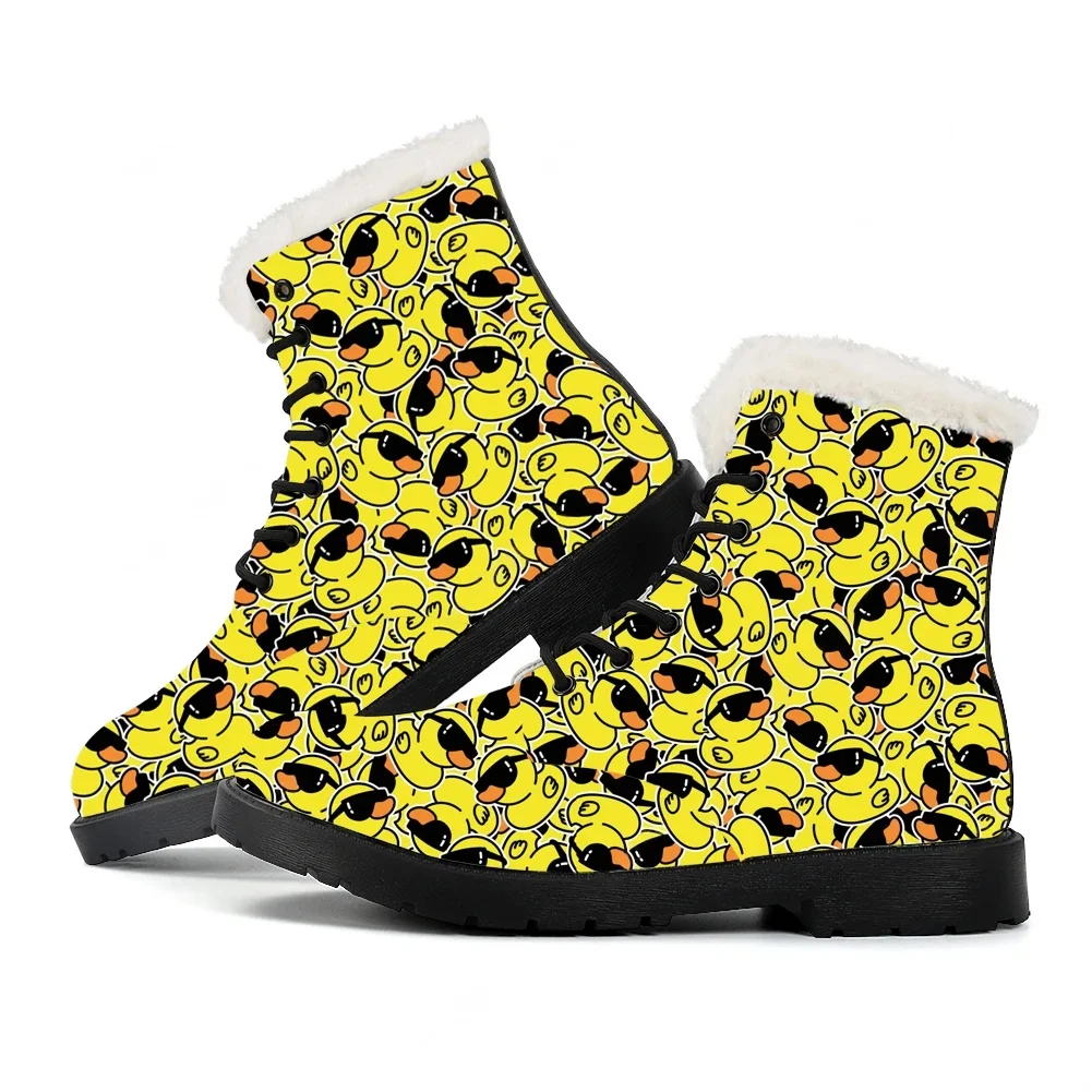 Yellow Duck Printed Plush Boot - مراجعة Men Shoes Yellow وسعره